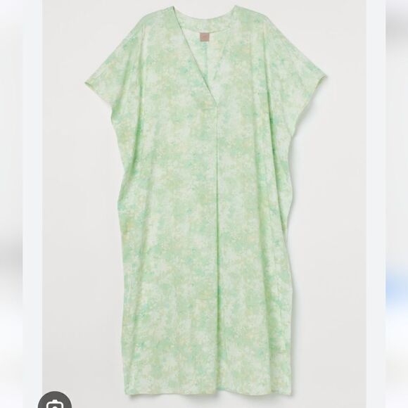 H&M M kaftan green floral - Picture 3 of 5